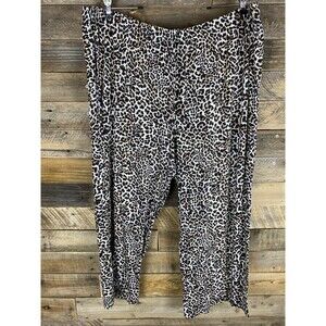 Joyspun Womens Plus Sz 3X Animal Print Soft Capri Lounge Pajama Pants